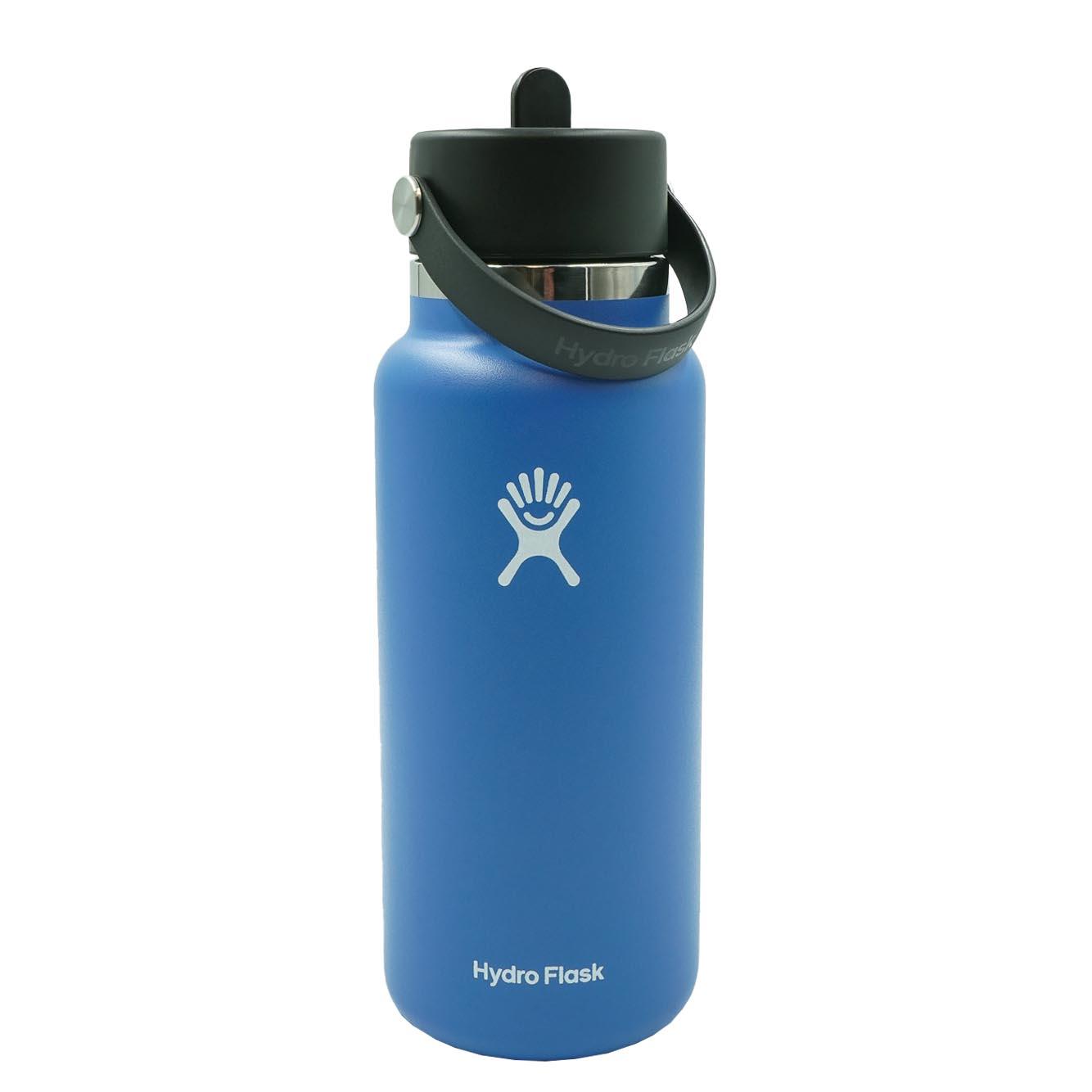 32 oz. Wide Mouth Hydro Flasks top with Straw Lid (2 PACK)